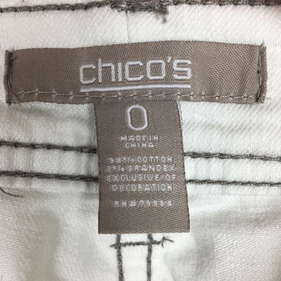 Chico's White Denim Cropped Jeans Small Chico's 0 - Picture 6 of 6